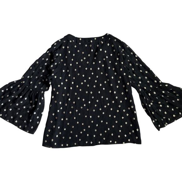 Lilly Pulitzer Amory Pinata Starry Clip Metallic Chiffon Top Black Size Medium - Picture 7 of 12